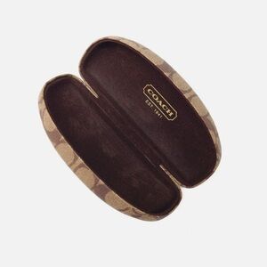 Coach Signature Brown Eyeglass Case + Cleaning Cloth
